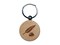 Quill Feather Pen and Ink Engraved Wood Round Keychain Tag Charm